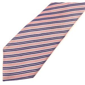 Countess Mara Men's Neck tie Silk pink & navy blue textured 49" x 3.5"